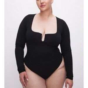 Good American‎ Stretch Jersey Touch U Ring Body Suit Black Size 8 (5X)